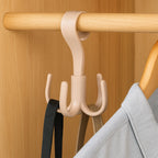 Swivel rotating hook hanger showing its durable ABS plastic build