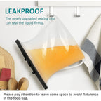 Leakproof silicone bag with a flat bottom, ideal for upright filling and freezer storage.