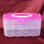 Organivo 24-grid egg storage box with a clear lid and integrated handle.