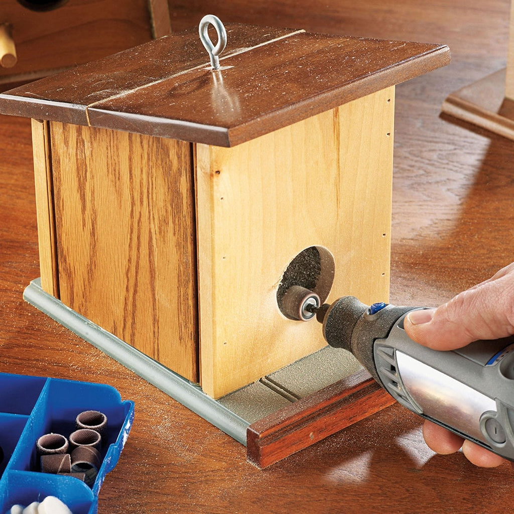 The compact storage case for the BoltForce rotary tool accessories kit, showing its portability and organisation.