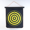 Roll-up double-sided dartboard game showing portable hanging target mat