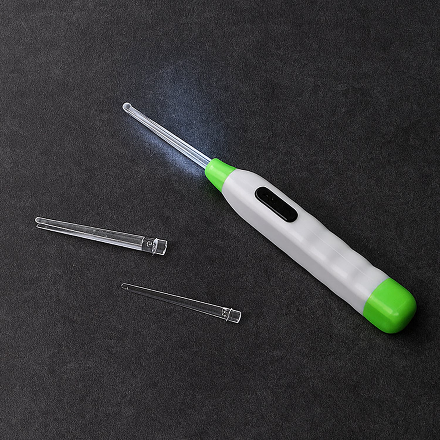 5-in-1 LED Flashlight Earpick with clear interchangeable ear wax removal heads
