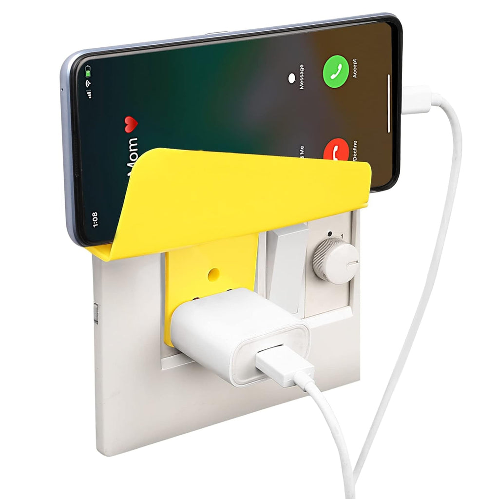 The compact and lightweight Gambit Mobile Charging Stand being held, showcasing its portability.
