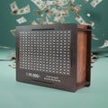 Wooden piggy bank money box with carved design for kids' savings