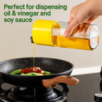 Oil dispenser bottle pouring oil with precise one-touch control