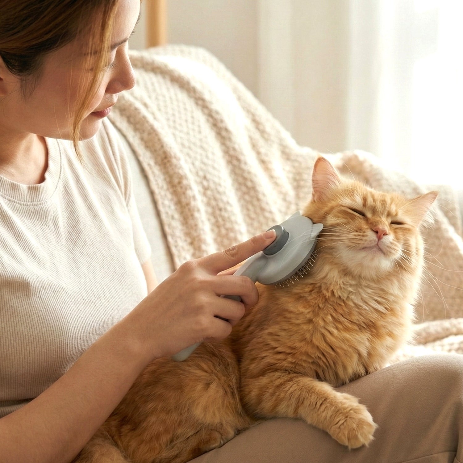 Dog and cat fur removal comb for effective deshedding
