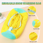 Wash pouch designed to protect shoes during machine wash cycles
