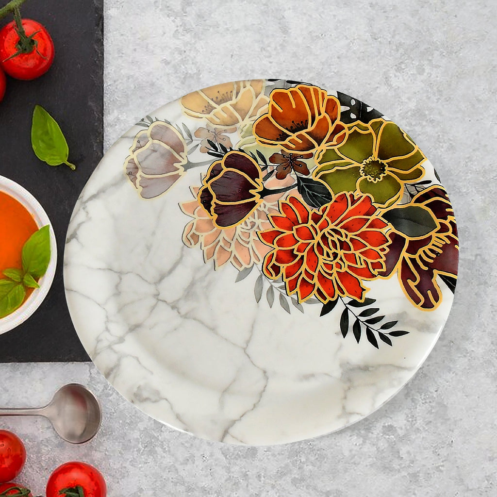 The versatile plastic dinner set used for an outdoor picnic, perfect for family outings.