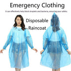 Close-up view of the compact disposable raincoat, emphasizing its small size.