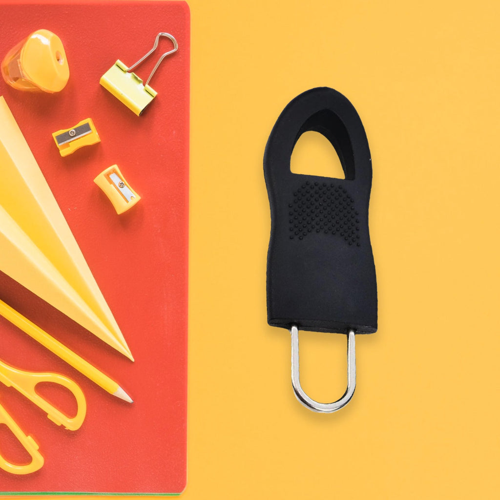 The robust Zipper Pull Tab enhancing the functionality of a jacket zipper for easier use.