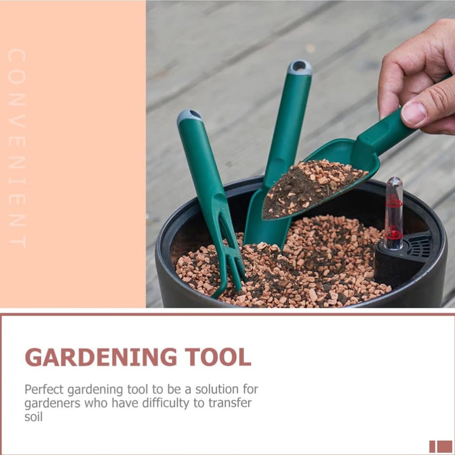 Ergonomic heavy duty garden trowel with a sturdy blade for efficient digging.