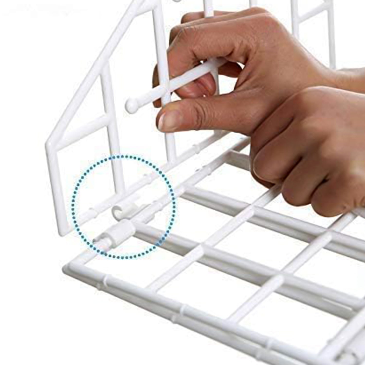 The compact, foldable design of the 5-layer clothes hanger, perfect for small wardrobes.