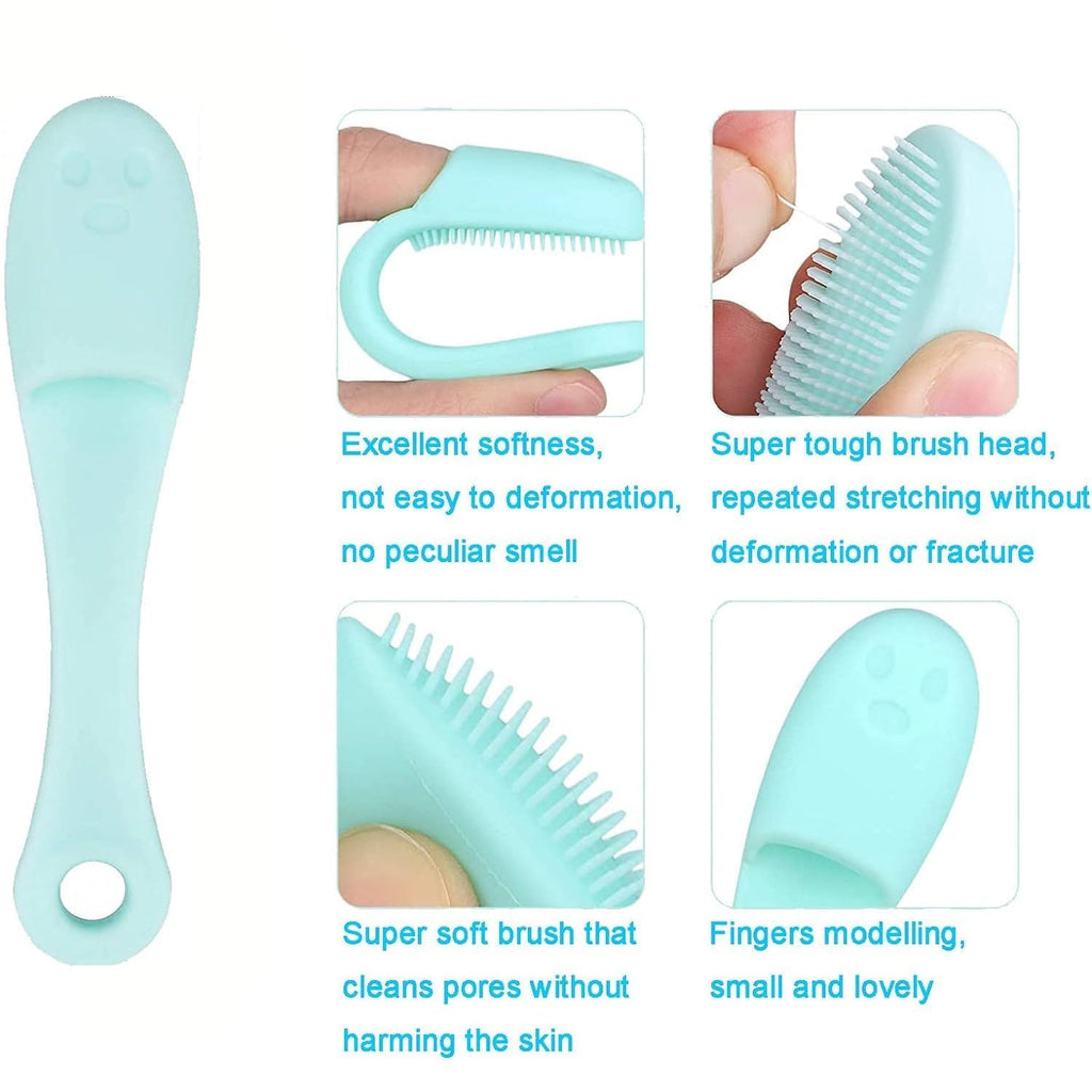 Detailed view of the VelvaBloom pure silicone finger facial scrubber.