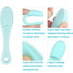 Detailed view of the VelvaBloom pure silicone finger facial scrubber.