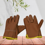 Detailed view of the reinforced palm and fingers of the puncture-resistant gardening gloves.