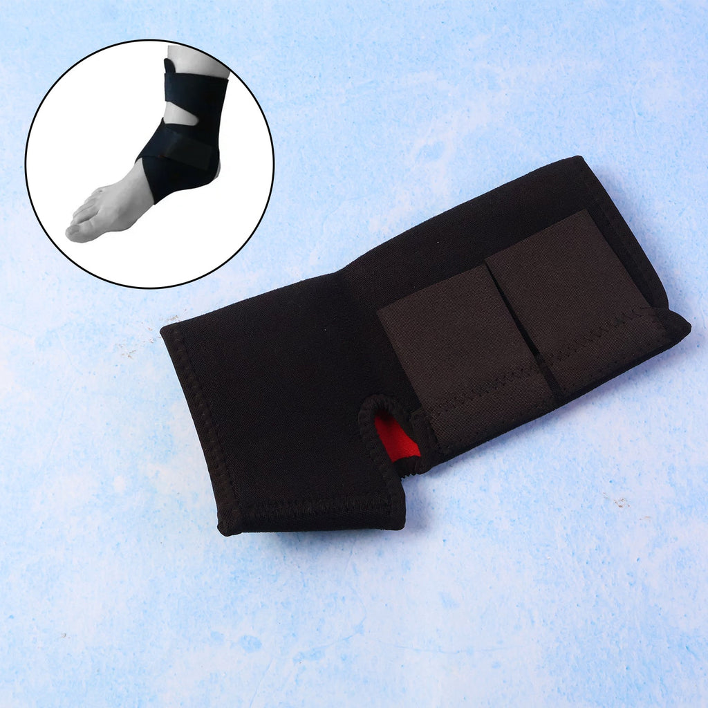 Close-up of adjustable Velcro straps on the knee support brace