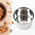 Close-up of the secure, airtight lid on the stainless steel storage container.