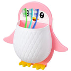 Penguin shaped wall organizer holding pens and office supplies