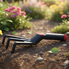 Plastic gardening soil rake for loosening and aeration