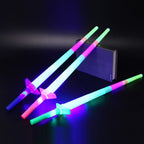 LED sword toy displayed on white background with vibrant lights
