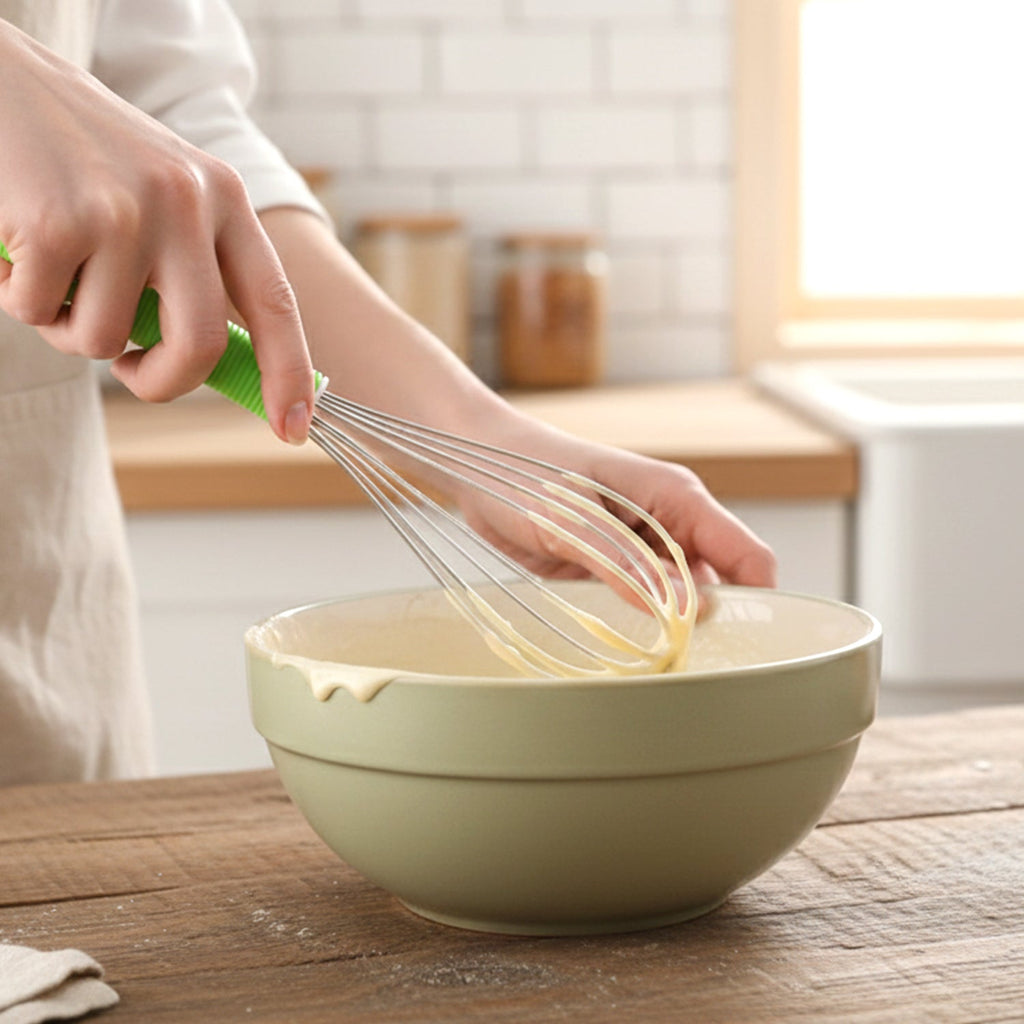 Angled view of mixing whisk for effortless ingredient blending