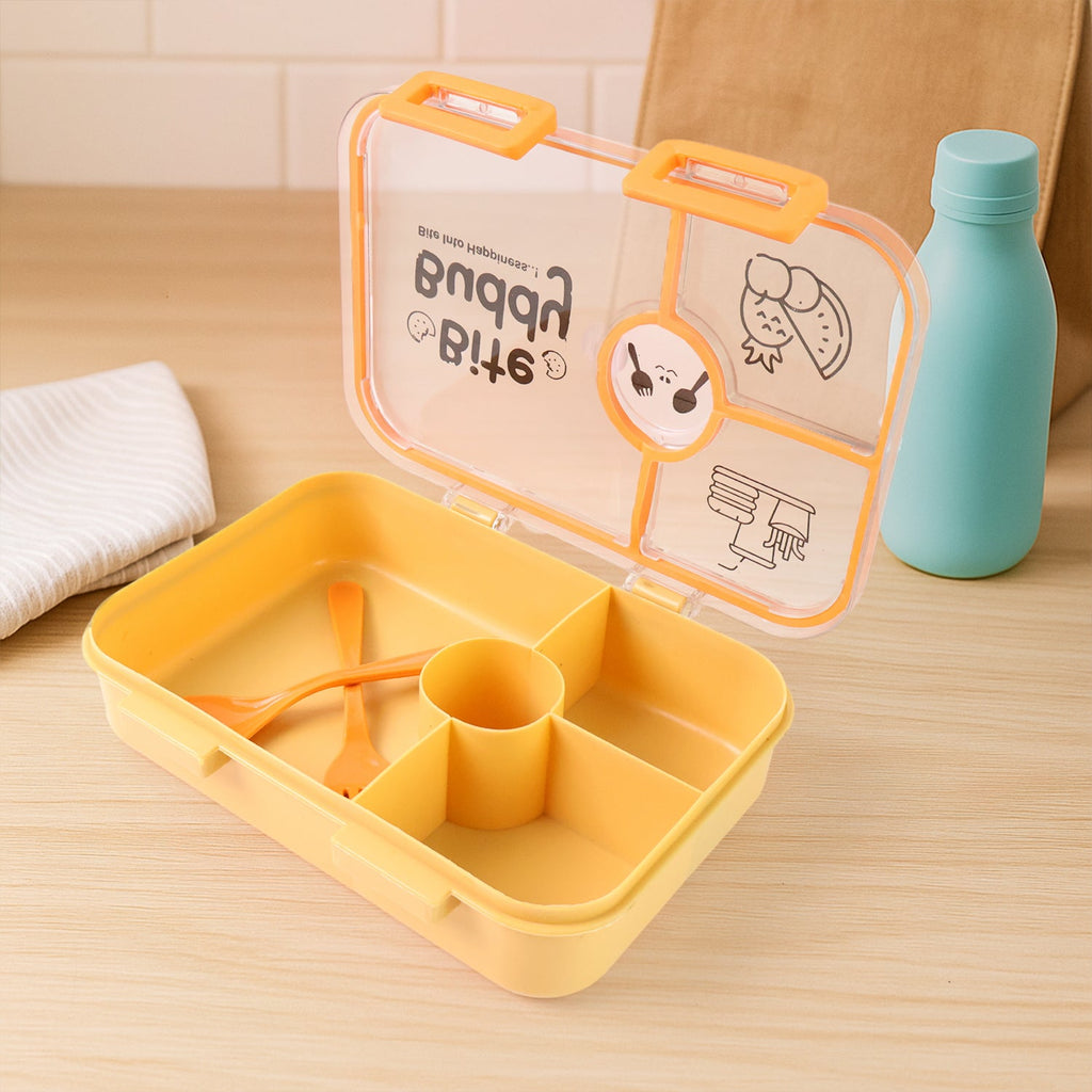 Contents and compartments of the 4-compartment lunch box