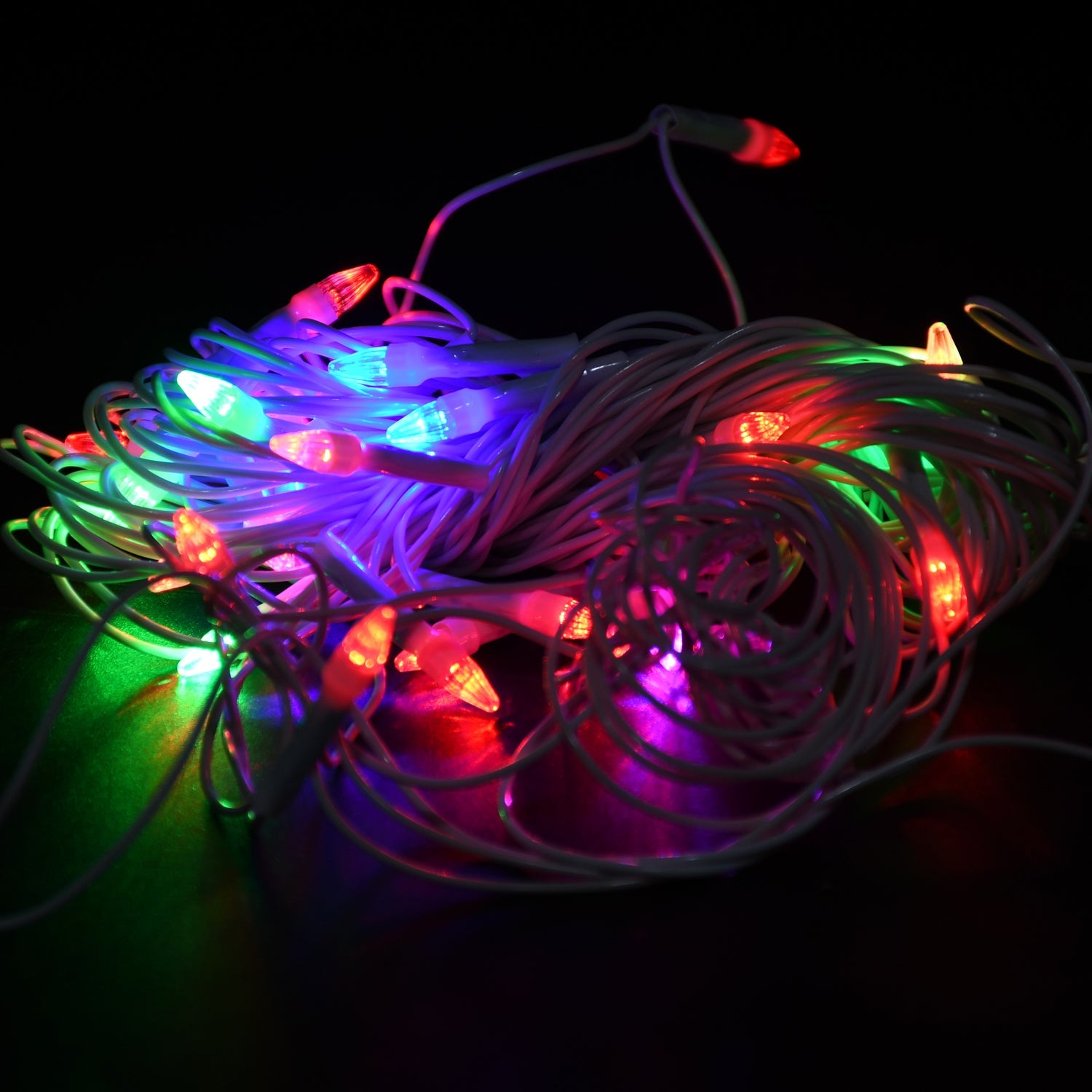 Vibrant 8-meter LED lights arranged for a festive Diwali celebration.