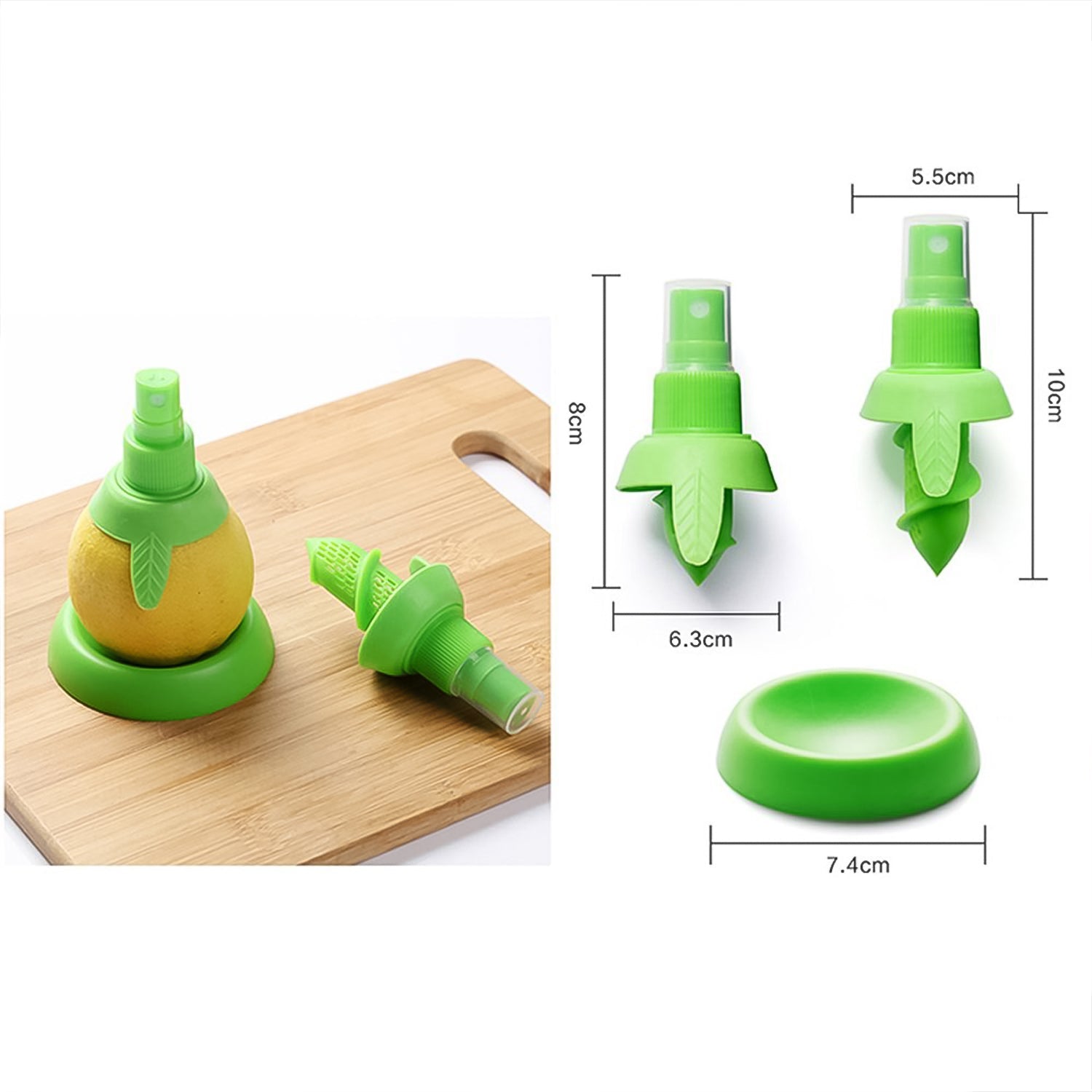Disassembled components of the easy-to-clean citrus sprayer set.