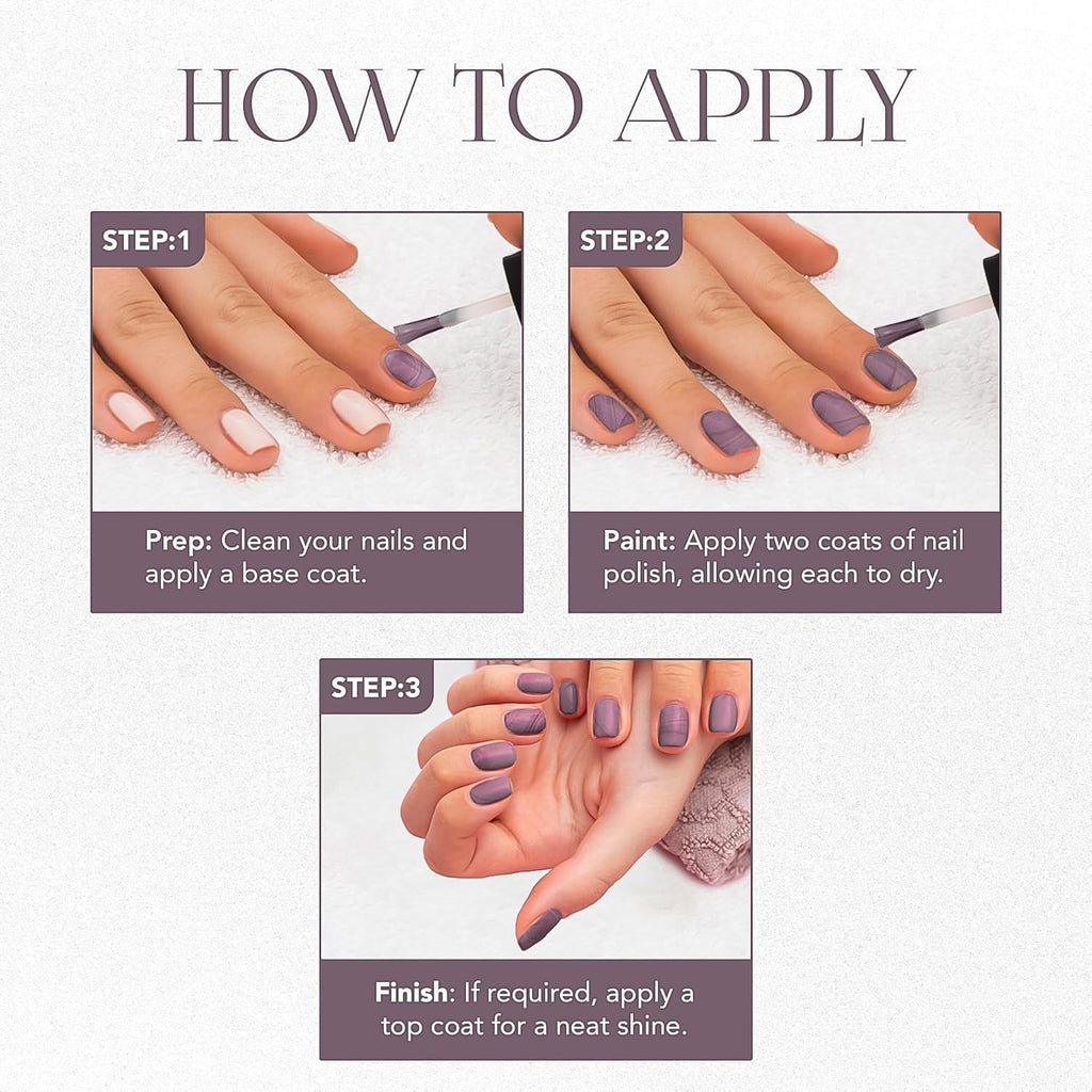 Purple Metallic nail lacquer reflecting vibrant shine