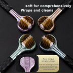 Ergonomic handle and triple-head design of the 3-Sided Toothbrush for easy grip.