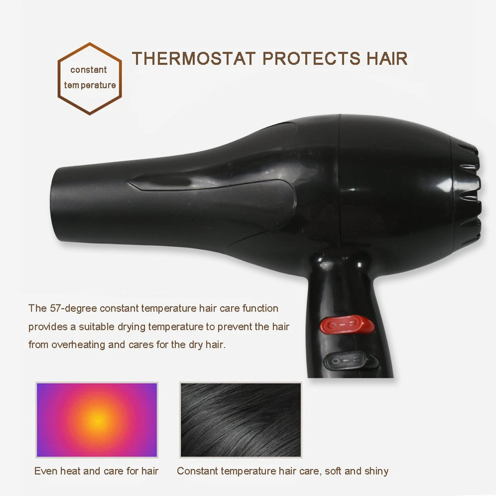 Compact and lightweight 1800W hair dryer ready for use.