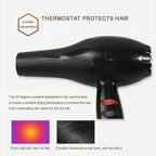 Compact and lightweight 1800W hair dryer ready for use.