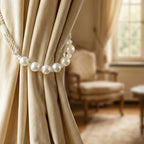 Premium pearl curtain accessory with crystal accent beads