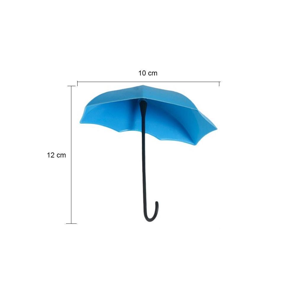 Side view of an umbrella key holder demonstrating its adhesive backing.