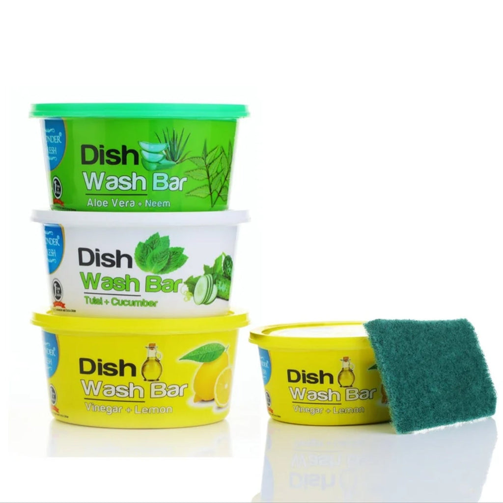 Sparkling clean utensils after being washed effectively with the Wonder Fresh Dishwash Bar.