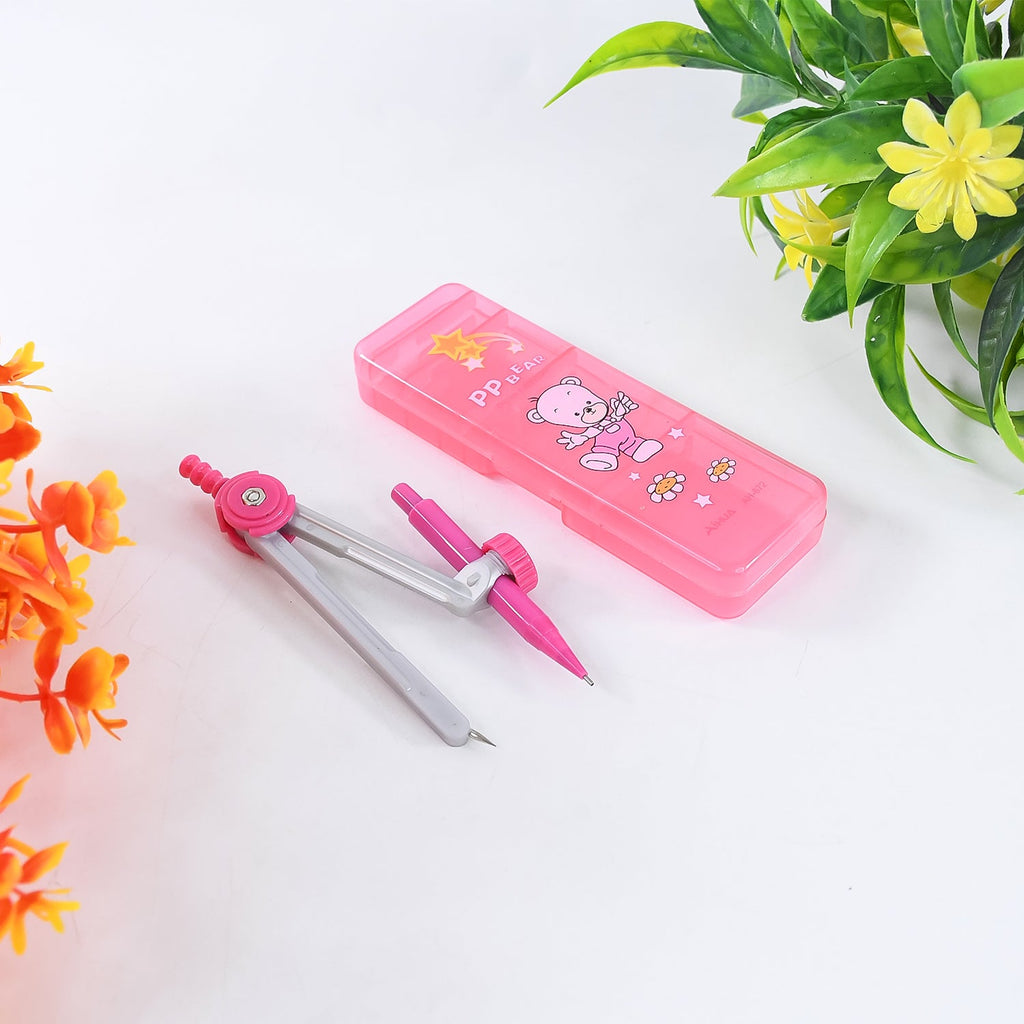Little Angles pink kids compass set with ergonomic grip