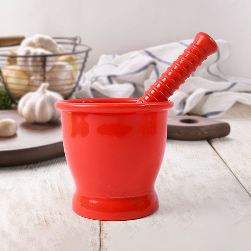 Traditional style unbreakable plastic khal batta perfect for manual grinding of herbs and spices