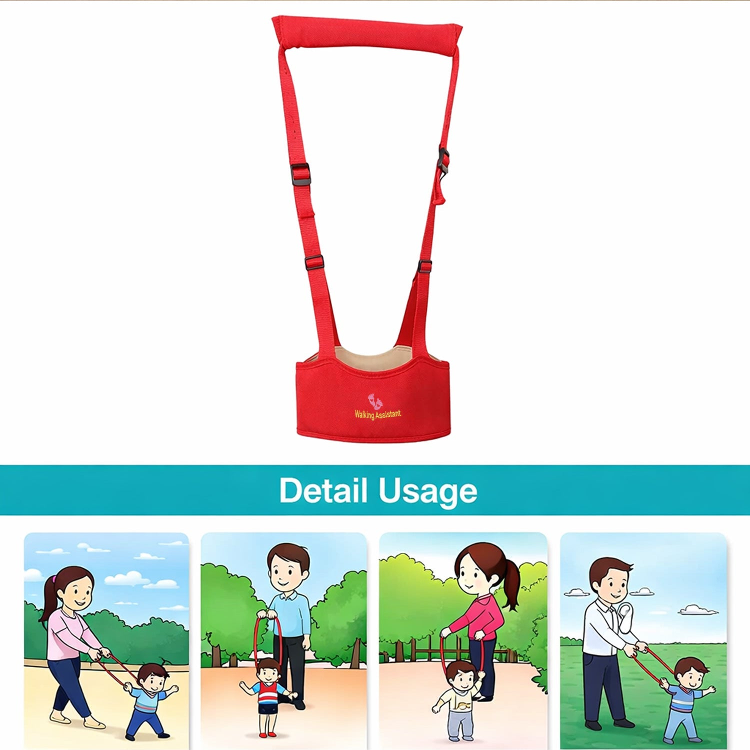 Safety walking aid for babies helping a toddler walk safely