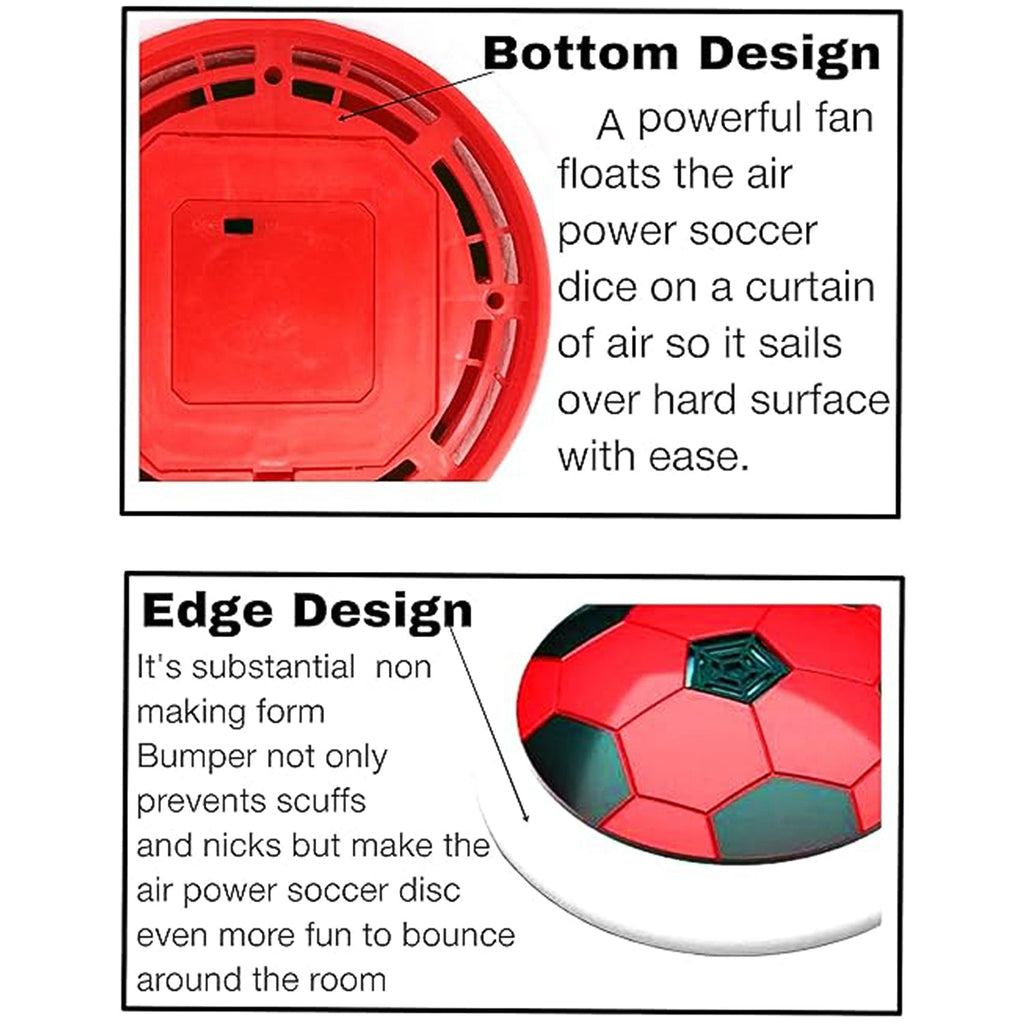 Hover soccer ball toy with foam bumper protecting furniture