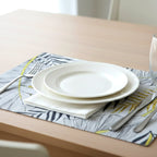 Modern reversible double layer dining placemat with leaf design