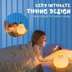 Front view of the smiling pear silicone night lamp.