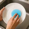 Sky Blue Silicone dish scrubber with soft bristles for kitchen cleaning
