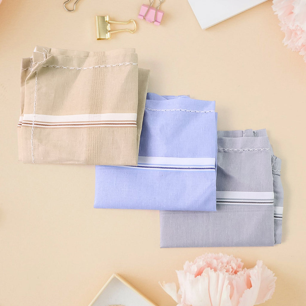 Detail view of breathable soft cotton men's handkerchief