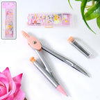 Precision geometry compass set with 4-in-1 tools and transparent case