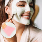 Professional facial mask applicator brush with ergonomic handle