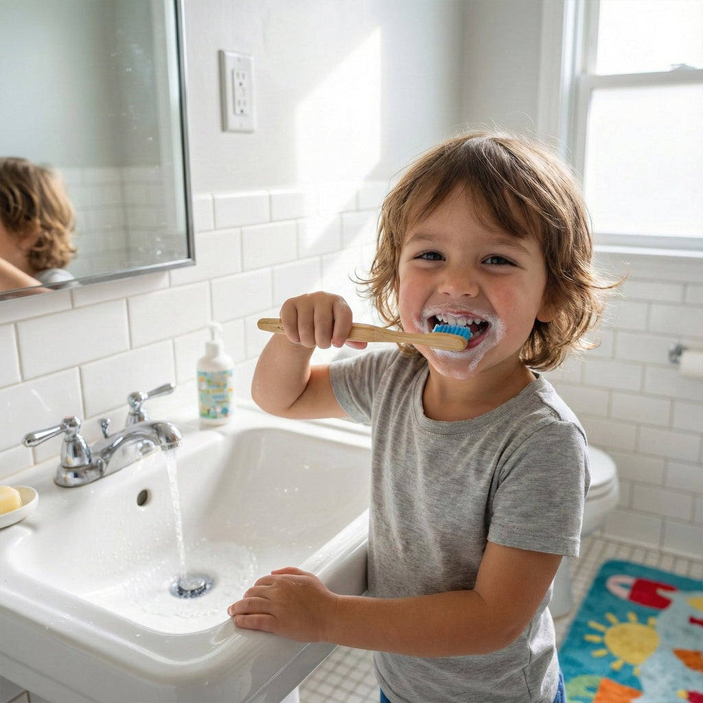Eco-friendly bamboo toothbrush with soft bristles