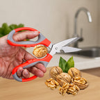 Detachable multi-function kitchen scissors disassembled, showing components for easy cleaning.