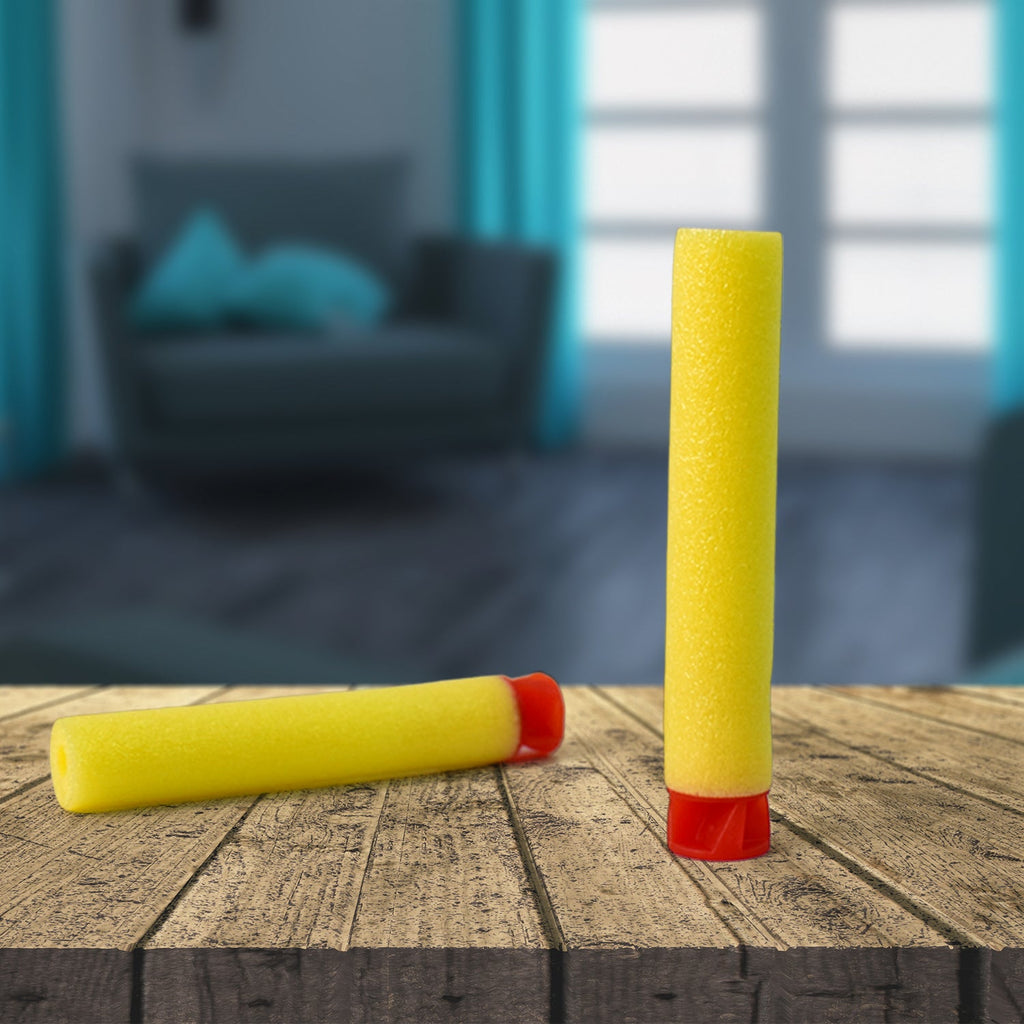 Soft foam bullet darts compatible with kids' blaster guns.