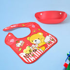 Baby bib with waterproof, wipe-clean surface for easy maintenance