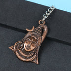 Close-up view of Lord Shiva keychain's antique finish